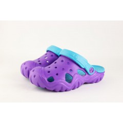 Подростковые сабо crocs 02 фиолет-бирюза
