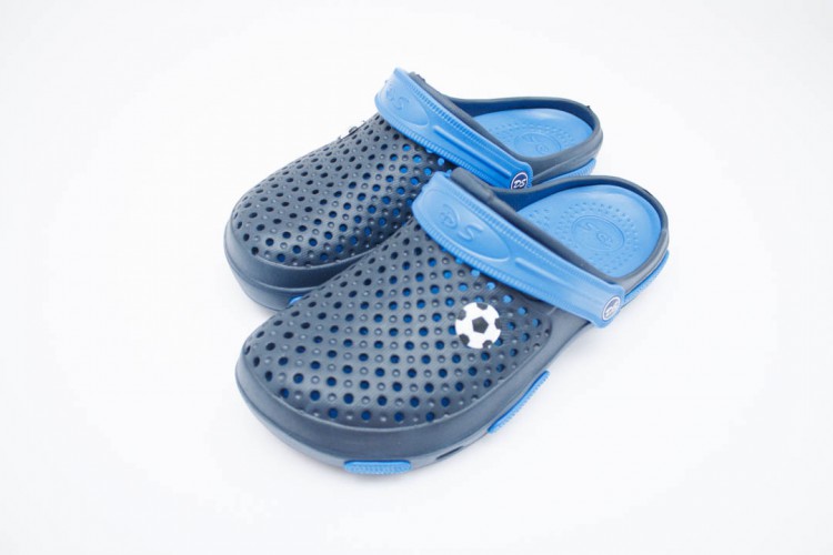 Подростковые шлепанцы сабо Crocs-01 т.синий-синий
