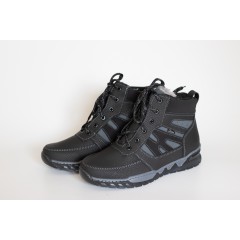Мужские ботинки РБ-1 черно-серый шнурок