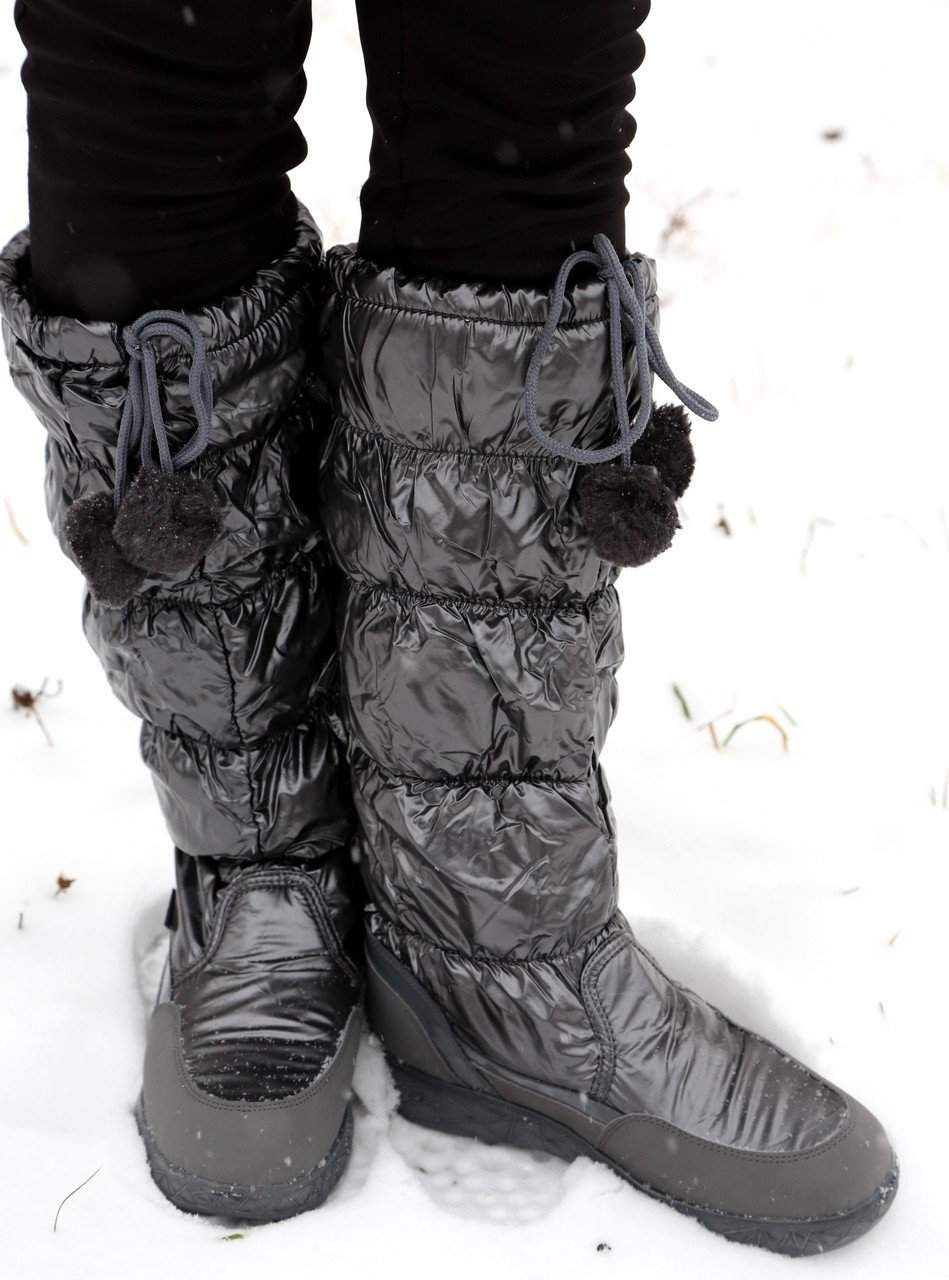 Женские дутики Аляска серые А-3