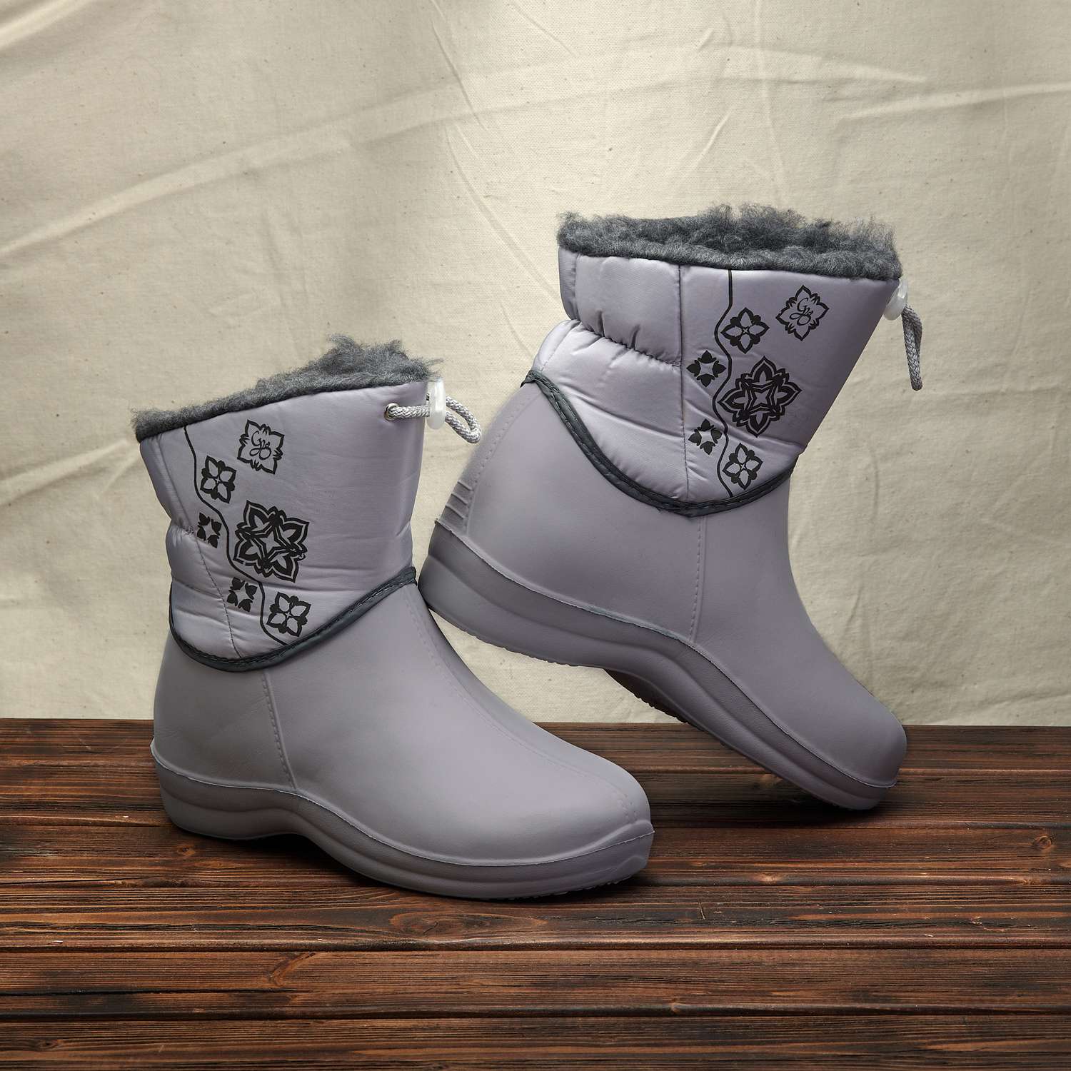 Женские зимние дутики d-335 серый